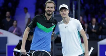 Daniil Medvedev and Jannik Sinner at the 2023 Erste Bank Open