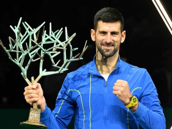 Novak Djokovic winning the 2023 Rolex Paris Masters