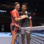 Dominic Stricker and Arthur Fils at the 2023 ATP Next Gen Finals in Jeddah