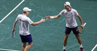 Otto Virtanen and Harri Heliovaara 2023 Davis Cup Malaga / Manu Fernandez/AP/SIPAa