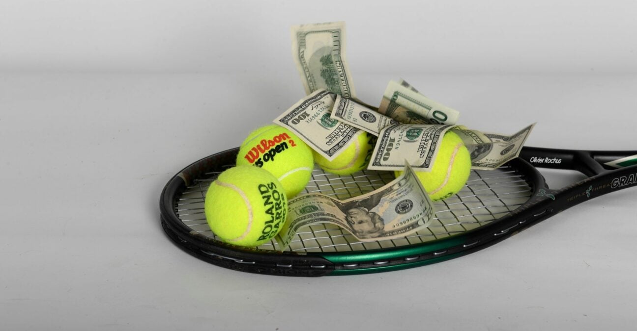 Illustration picture of money and tennis on March 20, 2020 in Brussels, Belgium