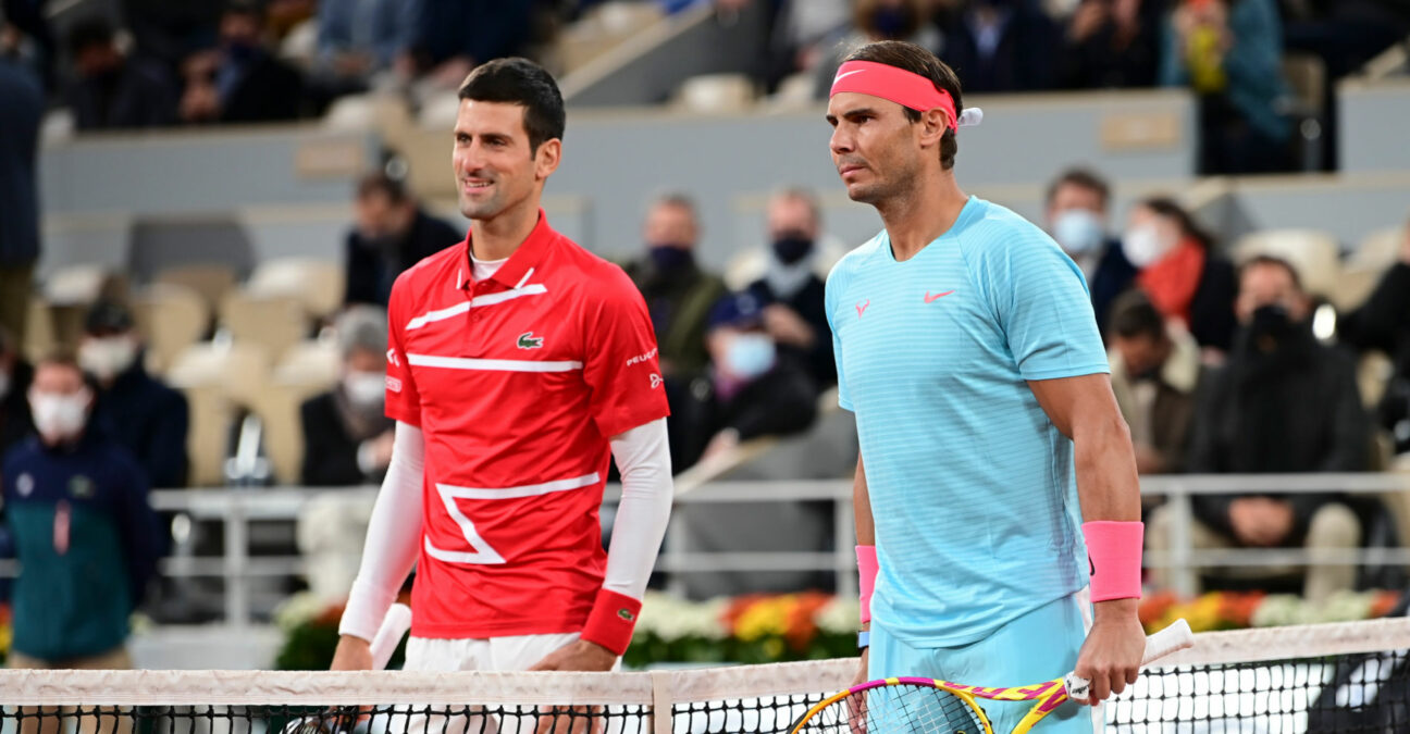 Novak Djokovic and Rafael Nadal at 2020 Roland-Garros