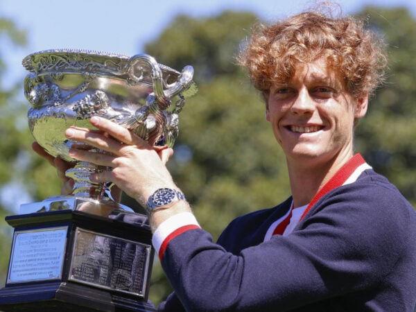 Jannik Sinner with the 2024 Australian Open trophy