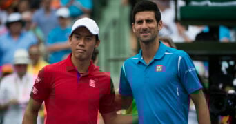 Kei Nishikori and Novak Djokovic