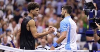 Novak Djokovic and Ben Shelton