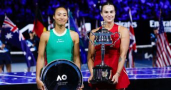 Zheng Qinwen and Aryna Sabalenka