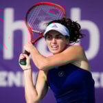 Amandine Hesse at the 2021 Abu Dhabi WTA Womens Tennis Open