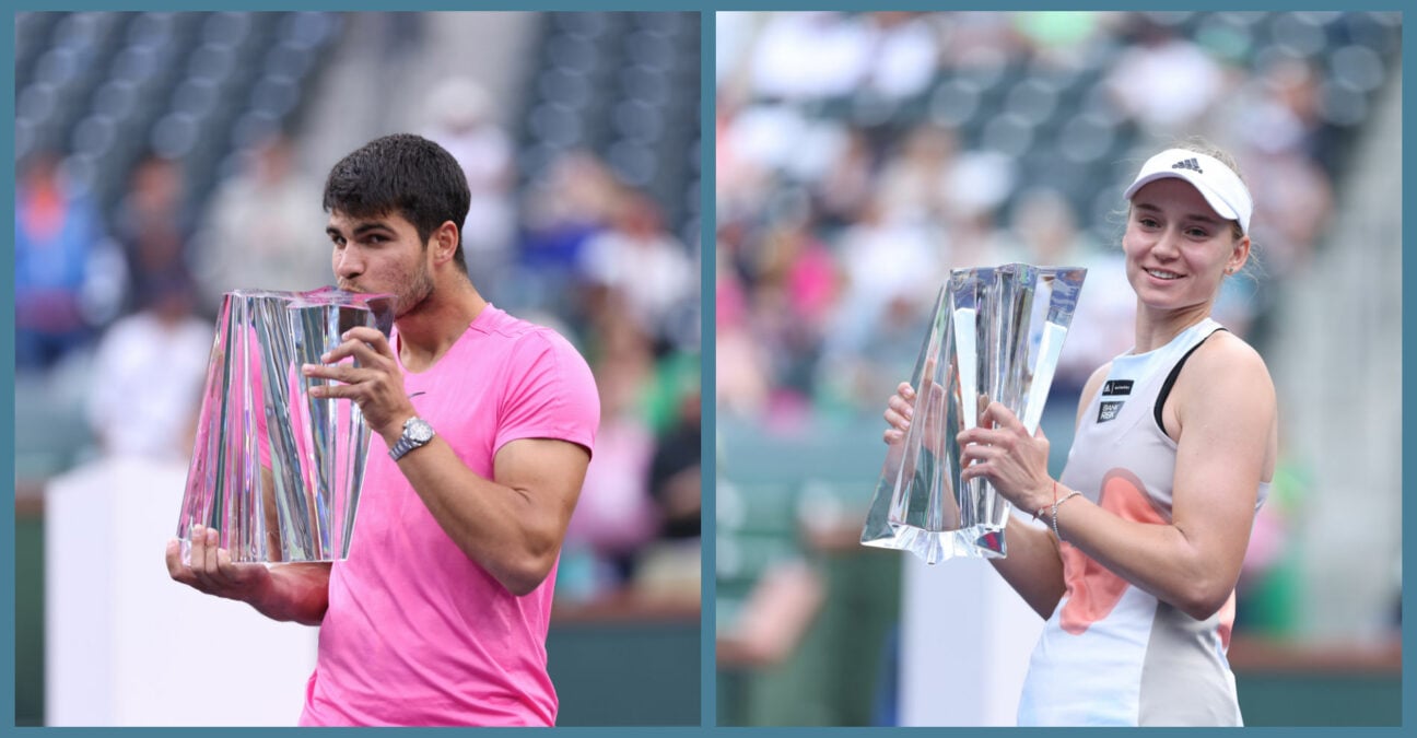 Carlos Alcaraz and Elena Rybakina at the 2023 BNP Paribas Open in Indian Wells