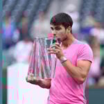 Carlos Alcaraz and Elena Rybakina at the 2023 BNP Paribas Open in Indian Wells