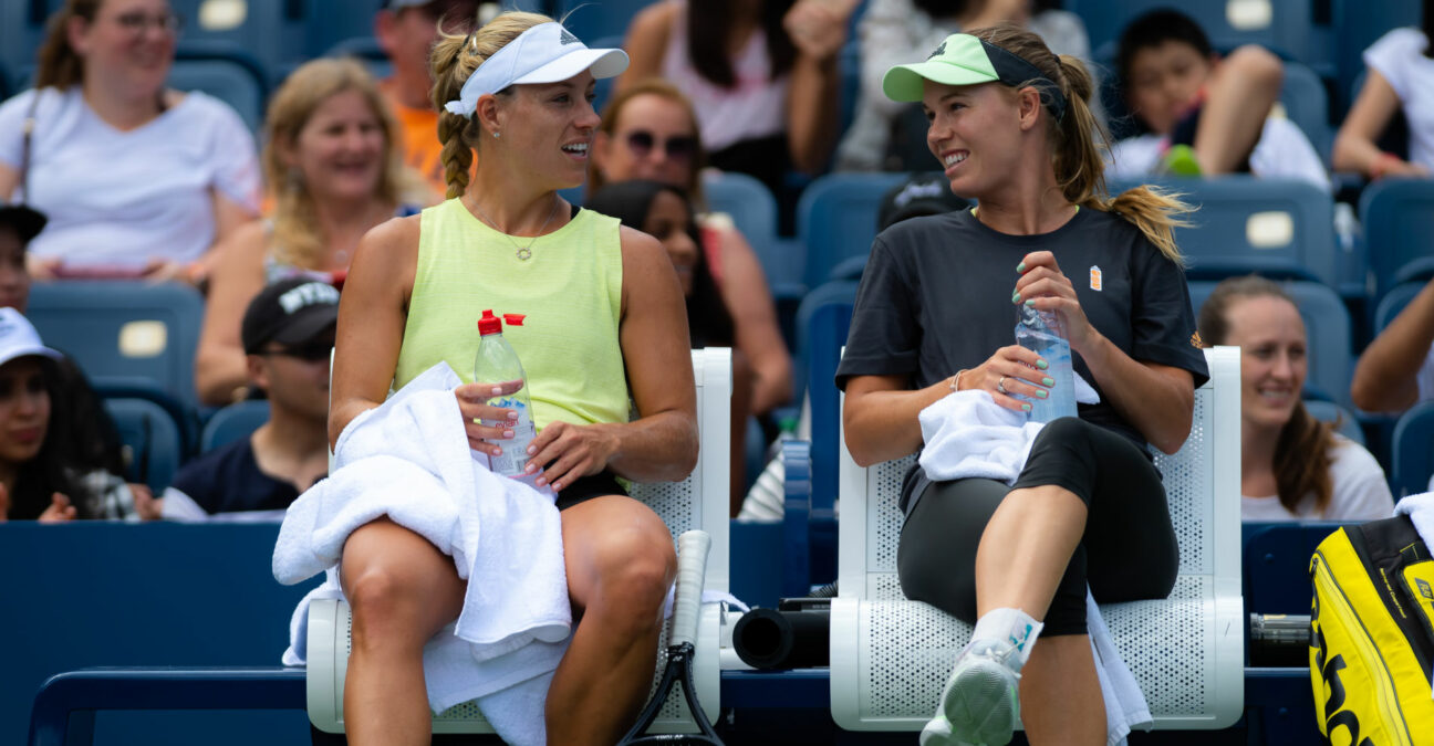 Angelique Kerber and Caroline Wozniacki at the 2019 US Open