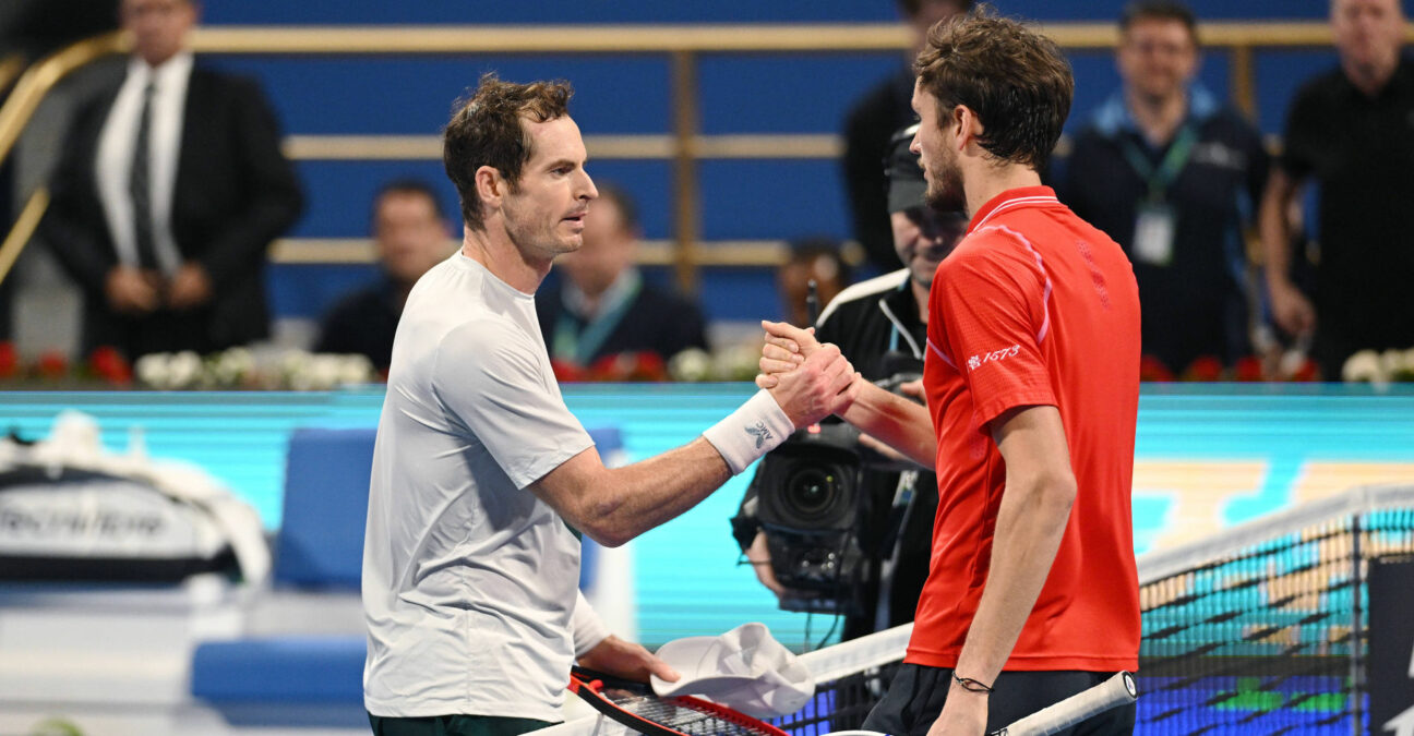 Daniil Medvedev and Andy Murray in Doha, 2023
