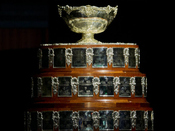 The Davis Cup trophy in Malaga, Spain in 2023