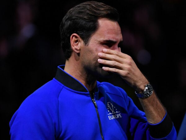 Roger Federer at the 2022 Laver Cup in London
