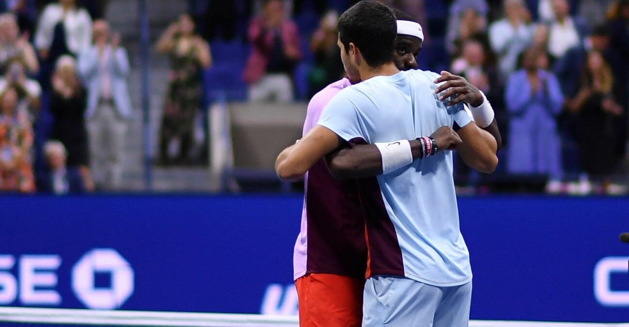 Carlos Alcaraz and Francis Tiafoe at the 2022 US Open
