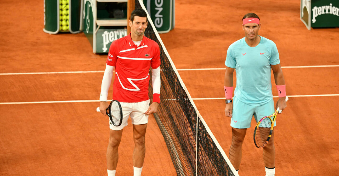 Novak Djokovic and Rafael Nadal at Roland Garros 2020