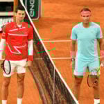 Novak Djokovic and Rafael Nadal at Roland Garros 2020