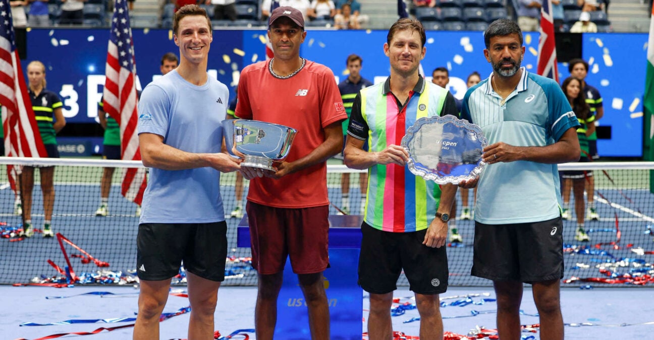 Rajeev Ram, Joe Salisbury, Rohan Bopanna and Matthew Ebden at the 2023 US Open