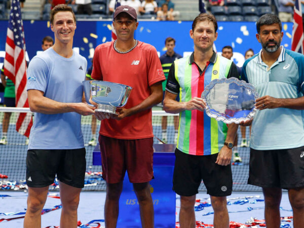Rajeev Ram, Joe Salisbury, Rohan Bopanna and Matthew Ebden at the 2023 US Open