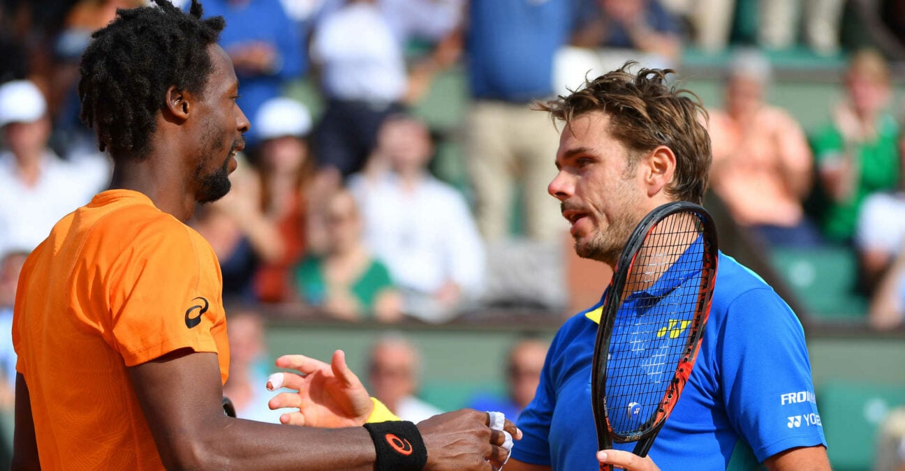 Stan Wawrinka and Gael Monfils at Roland-Garros 2017