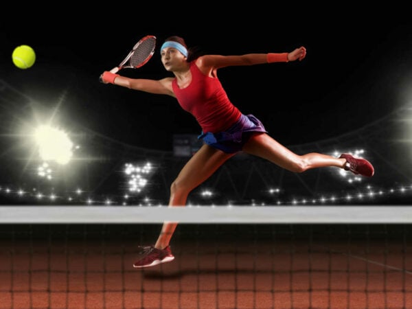 Tennis player in action