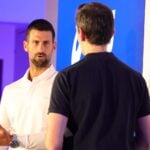 Novak Djokovic at an Asics event before the Australian Open 2025