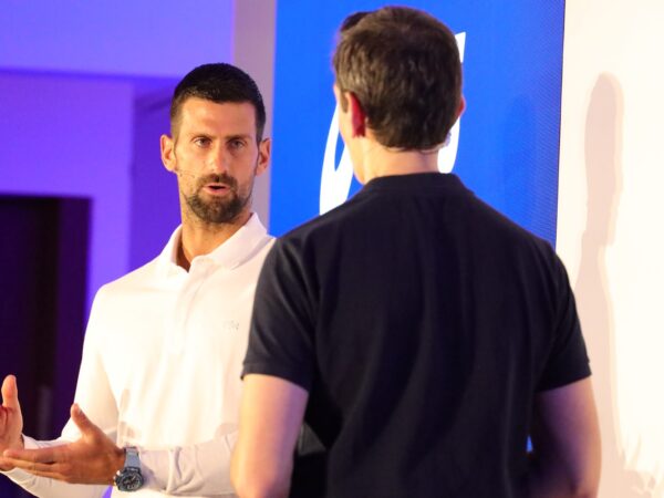 Novak Djokovic at an Asics event before the Australian Open 2025