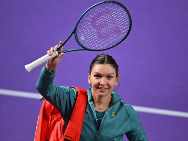 CLUJ-NAPOCA - TRANSYLVANIA OPEN - 4 FEB 2025 Simona Halep of Romania in action against Lucia Bronzetti of Italy during the WTA, Tennis Damen Tour Transylvania Open single match, in Cluj Napoca, Monday 04 February 2025.