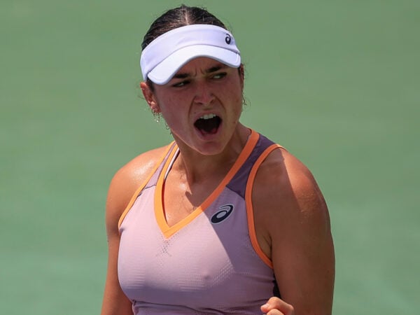 August 2, 2024: Caroline Dolehide (USA) celebrates her victory during the 2024 Mubadala Citi DC Open tennis tournament being played at Rock Creek Park Tennis Center in Washington, D.C.