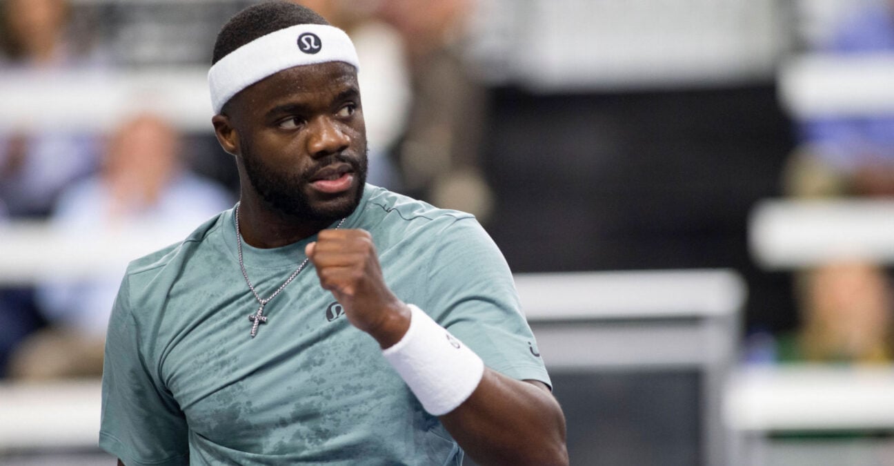 February 3, 2025, Frisco, Texas, USA: FRANCIS TIAFOE (USA) celebrates in a singles match during day three of the 2025 Dallas Open at the Star in Frisco, TX. Tiafoe defeated Daniel, 6:1, 3:6, 6:4.