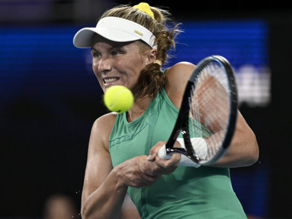 30th December 2022; Ken Rosewall Arena, Sydney, NSW, Australia: United Cup Tennis, Day 2, Australia versus Great Britain; Maddison Inglis of Australia hits a backhand to Harriet Dart of Great Britain
