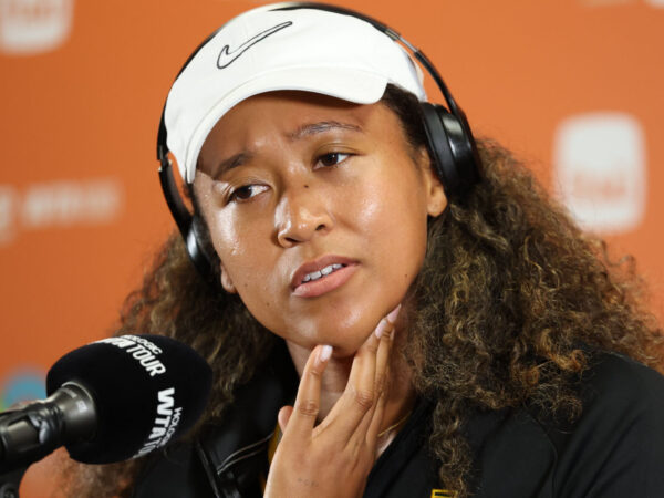 March 18, 2025, Miami Gardens, Florida, United States Of America: MIAMI GARDENS, FLORIDA - MARCH 18: Naomi Osaka of Japan talks to the media after defeating Yuliia Starodubtseva of Ukraine in the first round on Day 1 of the Miami Open at Hard Rock Stadium on March 18, 2025 in Miami Gardens, Florida...People: Naomi Osaka