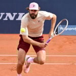 April 15, 2025, Barcelona, Spain: Reilly Opelka during of the Barcelona Open Banc Sabadell at Real Club De Tenis Barcelona, Spain