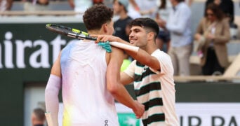 Ben Shelton and Carlos Alcaraz, Roland-Garros 2025