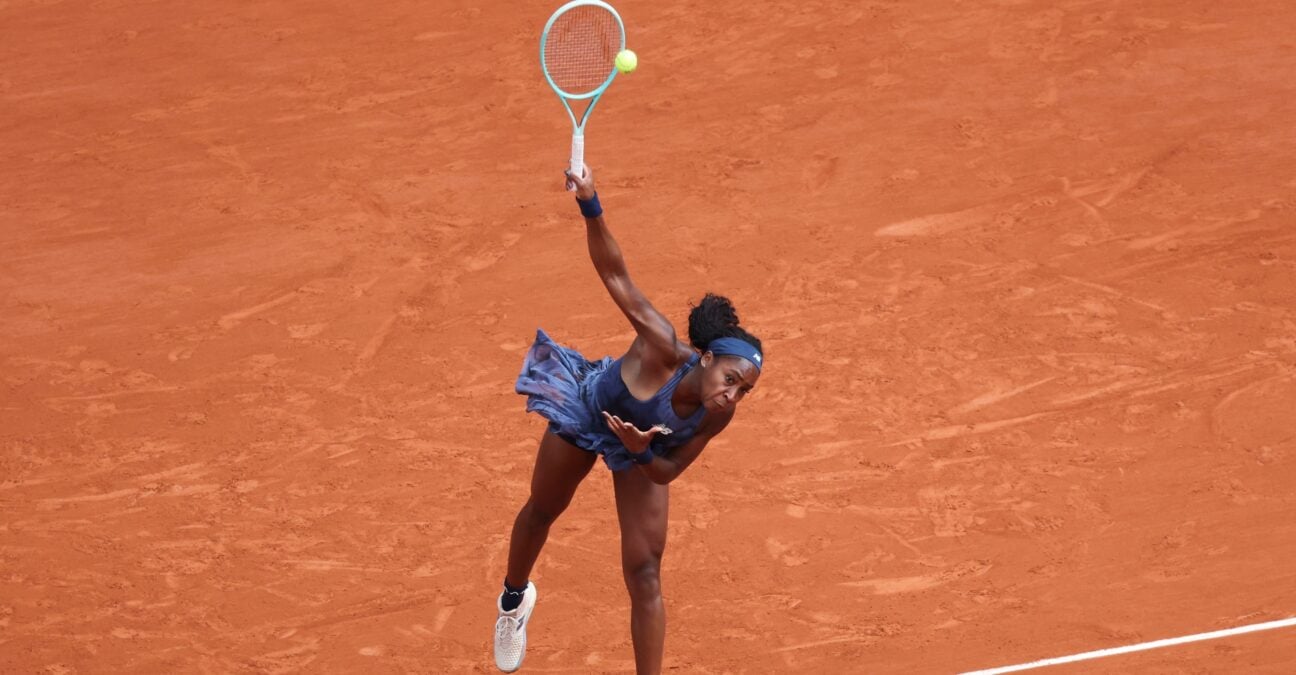 Coco Gauff serve RG 2025