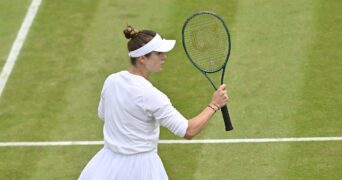 Elina Svitolina in action at Wimbledon