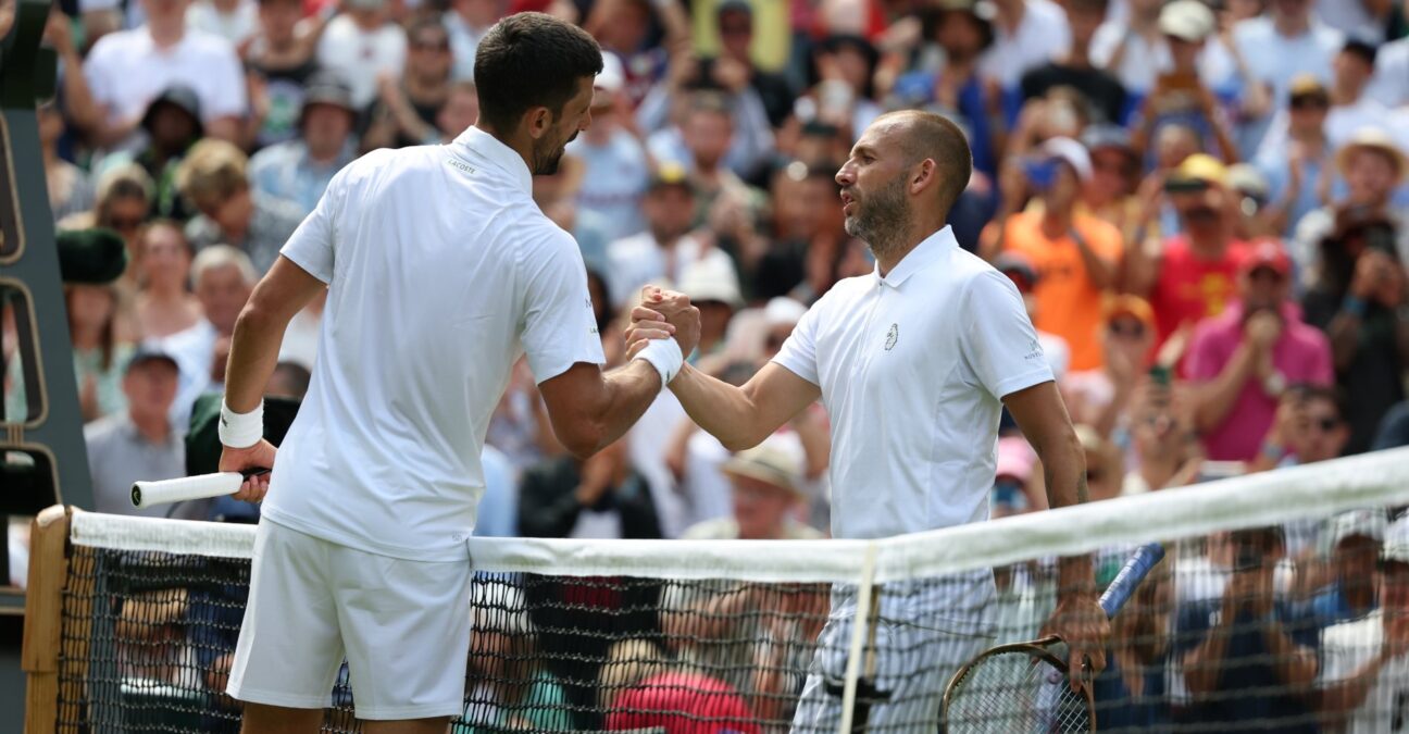 Novak Djokovic and Dan Evans
