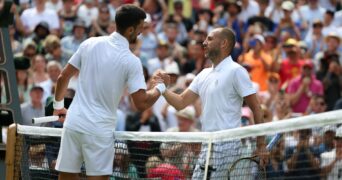 Novak Djokovic and Dan Evans