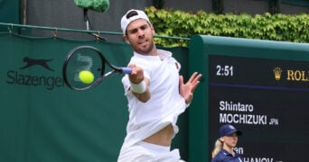LONDON,ENGLAND,02.JUL.25 - TENNIS - ATP World Tour, Wimbledon, Grand Slam. Image shows Karen Khachanov (RUS).