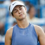 July 26, 2025: Anna Kalinskaya in her semifinal match against Emma Raducanu during the 2025 Mubadala Citi DC Open tennis tournament being played at Rock Creek Park Tennis Center in Washington, D.C.