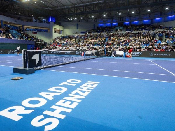 General view of the qualifying group C tennis match of the Billie Jean King Cup 2025 tournament in Bratislava