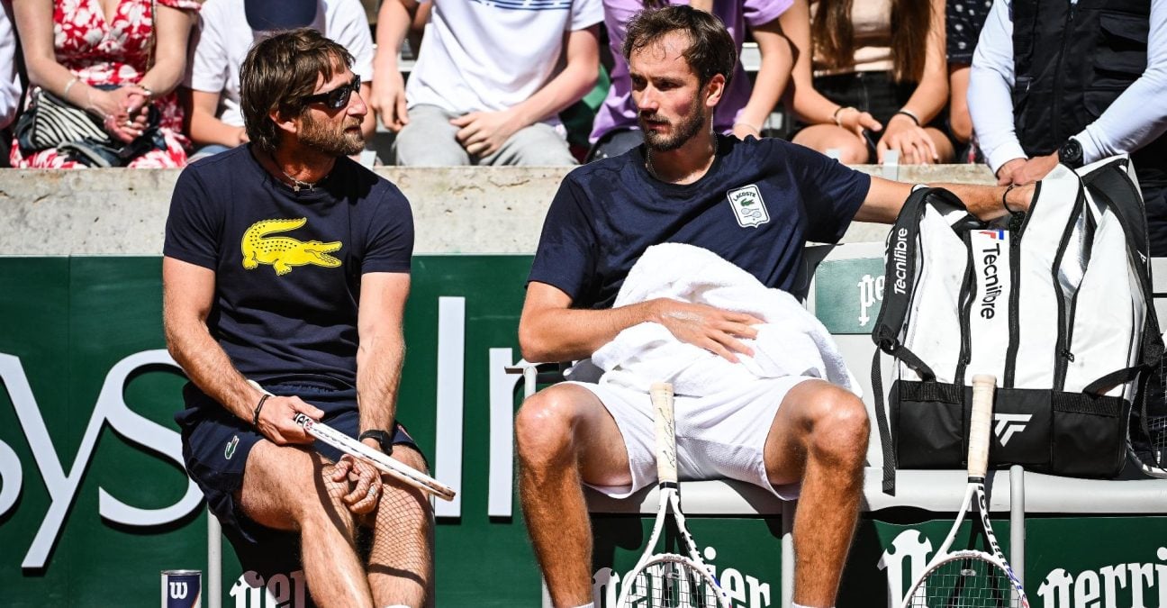 Gilles Cervara and Daniil Medvedev, Roland-Garros 2023