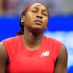 August 28, 2025, Flushing Meadows, New York, USA: Coco Gauff reacts after losing a game during a match against Donna Vekic on Day 5 of the 2025 US Open at USTA Billie Jean King National Tennis Center on Thursday August 28, 2025 in the Flushing neighborhood of the Queens borough of New York City.