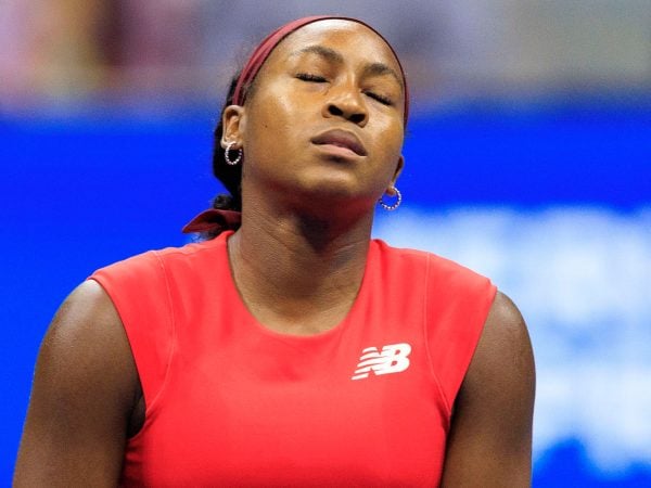 August 28, 2025, Flushing Meadows, New York, USA: Coco Gauff reacts after losing a game during a match against Donna Vekic on Day 5 of the 2025 US Open at USTA Billie Jean King National Tennis Center on Thursday August 28, 2025 in the Flushing neighborhood of the Queens borough of New York City.