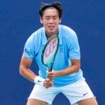 March 24, 2025, Miami, Florida, USA: Coleman Wong (HKG) waits for the serve from Adam Walton (not pictured) during the men's singles third round match at the 2025 Miami Open presented by Itau at Hard Rock Stadium.