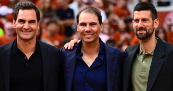 Roger Federer, Rafael Nadal and Novak Djokovic, 2025 French Open