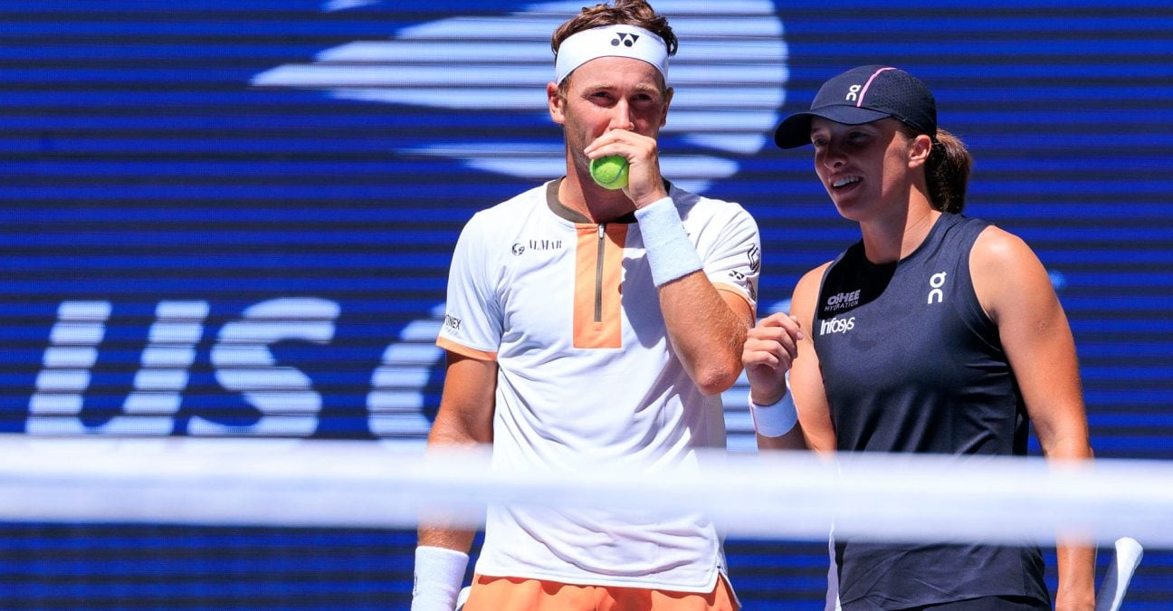 Iga Swiatek and Casper Ruud, US Open 2025