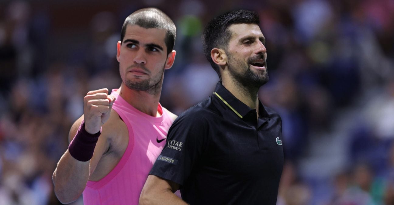 Carlos Alcaraz and Novak Djokovic, US Open 2025