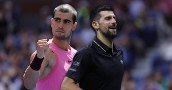 Carlos Alcaraz and Novak Djokovic, US Open 2025