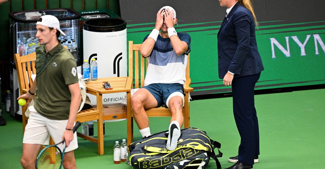 Holger Rune injured, Stockholm 2025