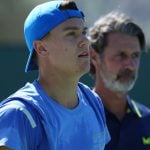Holger Rune with Patrick Mouratoglou, Indian Wells 2024